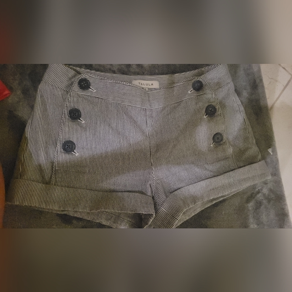 Women's Black Striped Shorts